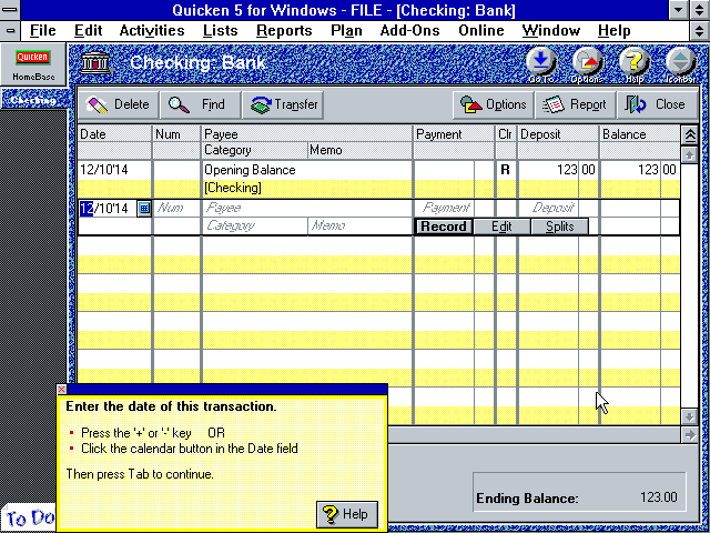 Quicken 5 for Windows - Register